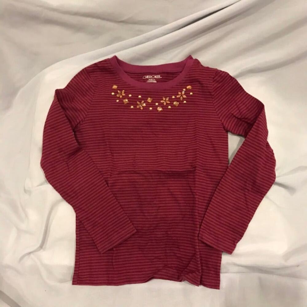 Cherokee Red Striped Long Sleeve T-Shirt